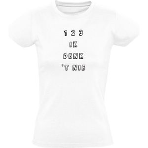 123Ni T-shirt Dames | nee | tellen | irritant | denken | ophouden | stoppen | stout |