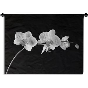 Wandkleed - Wanddoek - Orchidee - Bloemen - Zwart - Roze - Knoppen - 60x45 cm - Wandtapijt