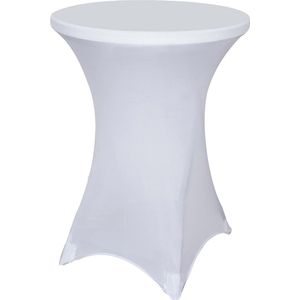 stretch bartafelhoezen, tafelkleed van elastaan, diameter 80-85 cm x 110 cm, ronde hoes voor bartafels, tafelkleed, wit