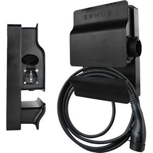 EVHUB laadpaal type 2 16A (3,7-11kW) met laadkabel 5 meter - zwart (LP-HDDE721NWJ)