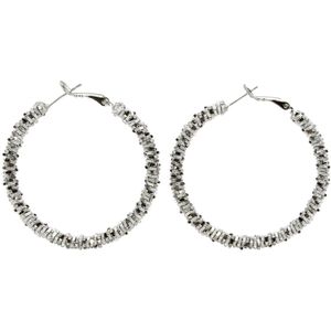 Marama - oorbellen Loua Zilver - oorhangers dames - glinsterend - koper met zilveren plating - oorringen - chique - feestelijk - cadeau dames