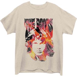 The Doors - Jim Face Fire Heren T-shirt - S - Creme