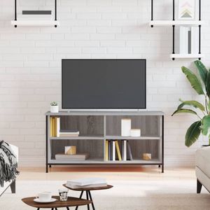 The Living Store Klassieke TV-kast - 100 x 40 x 50 cm - Duurzaam bewerkt hout - Grijs sonoma eiken - Opbergruimte