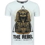 Rebel Pharaoh - Exclusieve T shirt Heren - 6322W - Wit