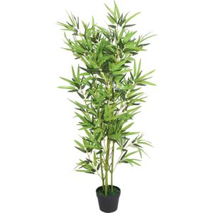 vidaXL Kunstplant Bamboe 120 cm Groen met Pot Kunstplant - Bamboe Plant - Groene Plant - Kamerplant - Binnenplant