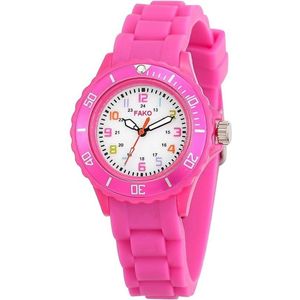 Fako® - Kinderhorloge - Siliconen - Regenboog - Fuchsia