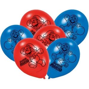Super Mario thema ballonnen 12x stuks - Feestartikelen verjaardag versiering