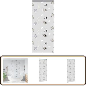 vidaXL Doucherolgordijn 110x240 cm met cassette Douchegordijn - Douchecabine - Badkamerroutine - Waterdicht - Rollgordijn