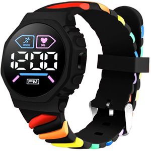 Swirl Digital Horloge - Zwart | Ø 37 mm | Siliconen | Fashion Favorite