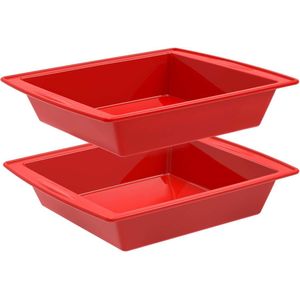 Brownie bakvorm 20 cm, 2 stuks siliconen cakevormen vierkant en brownievorm, anti-aanbaklaag, siliconen vormen voor het bakken van brownies en tiramisu.