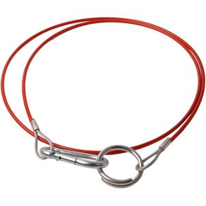 Breekkabel 150 cm knijphaak + ring (zwart)