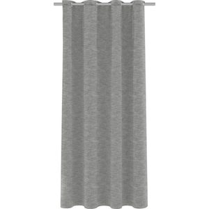 BloomTheRoom Kant en Klaar Gordijn - Met ringen Structuur wit/zwart Inbetween 140 x 270 cm