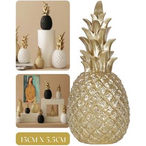 MIRO Ananas Decoratie - Ananas Beeld - 15 CM - Maat S - Goud