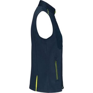 Bodywarmer Dames 3XL WK. Designed To Work Mouwloos Navy / Fluorescent Yellow 65% Polyester, 35% Katoen