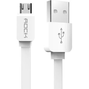 Rock USB naar Micro-USB kabel 1 meter - Oplaadkabel Plat Wit Android
