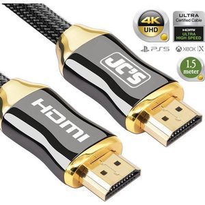 ✅ JC'S - HDMI Kabel 2.0 Gold Plated - High Speed Cable - 18GBPS - Full HD 1080p - 3D - 4K (60 Hz)- Ethernet - Audio Return Channel - HDMI naar HDMI - Male to Male - Voor TV - DVD - Laptop - Tablet - PC - Beeldscherm - Beamer - 1.5 Meter