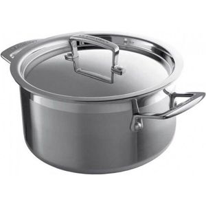 Le Creuset RVS Lage kookpan 5,3L - 24cm Zilver