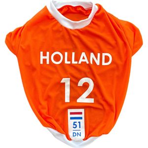 51 Degrees North Holland Shirt - Honden Kleding - Oranje - EK Voetbal - 42cm