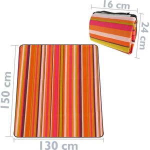 PrimeMatik - Picknickdeken 150 x 130 cm veelkleurige brede strepen