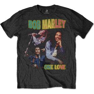 Bob Marley - One Love Homage Heren T-shirt - L - Zwart