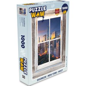 Puzzel Doorkijk - New York - Hout - Legpuzzel - Puzzel 1000 stukjes volwassenen