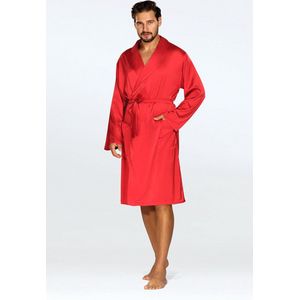 Elegante Satijnen kamerjas voor heren | Badjas Heren Volwassenen | DKaren Noah | Kwaliteit satijn | rood | XL