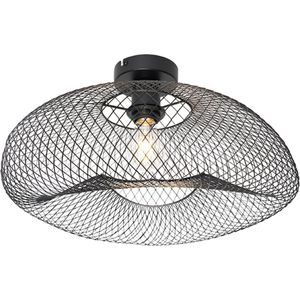 QAZQA zora - Moderne Plafondlamp - 1 lichts - L 44 cm - Zwart - Woonkamer | Slaapkamer | Keuken
