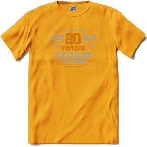 20 Jaar vintage legend - Verjaardag cadeau - Kado tip - T-Shirt - Meisjes - Geel - Maat 12 jaar