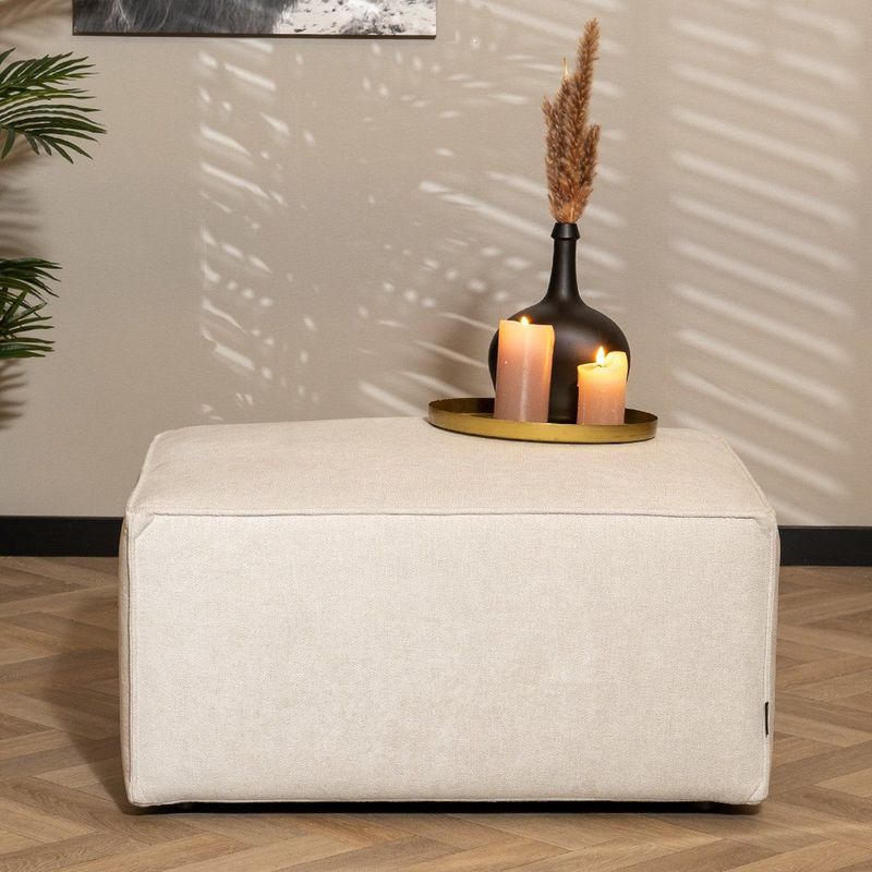 Bronx71® Scandinavische hocker Memphis stof gemêleerd off white