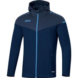 Jako Champ 2.0 Jas Met Capuchon Kind Marine Blauw-Donker Blauw-Hemels Blauw Maat 140