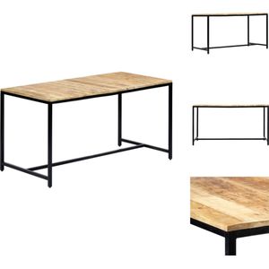 vidaXL Eettafel - Eettafels - Eetkamertafel - Eetkamertafels - Eettafel 140x70x75 cm massief ruw mangohout
