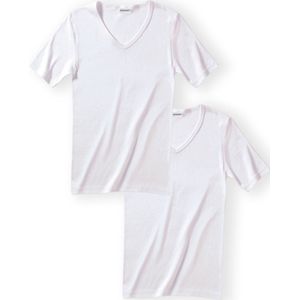 Damart - Set van 2 T-shirts met V-hals en korte mouwen, Essential zuiver gekamd katoen - Heren - Wit - (110-117) XL