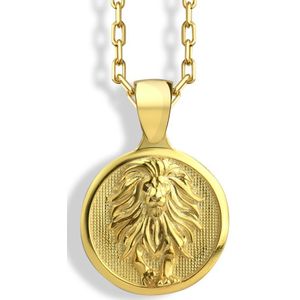 Leo zodiac sign ketting voor verjaardagscadeau Gold Polished 22 inches