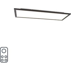 QAZQA liv - Moderne Dimbare LED paneel | Plafondlamp met Dimmer - 1 lichts - L 800 mm - Zwart - Woonkamer | Slaapkamer | Keuken