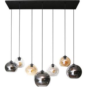 Hanglamp 4+3 multi globe XL - Artic zwart