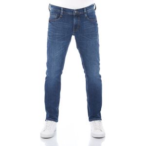 Mustang Heren Jeans Broeken Oregon tapered Fit Blauw 33W / 30L Volwassenen Denim Jeansbroek