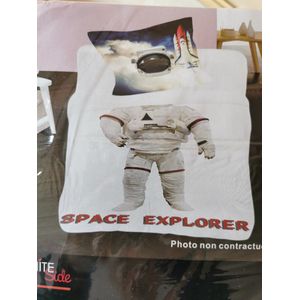 Space Explorer dekbedovertrek 1 pers 140X200 + kussensloop 63X63 100 % polyester