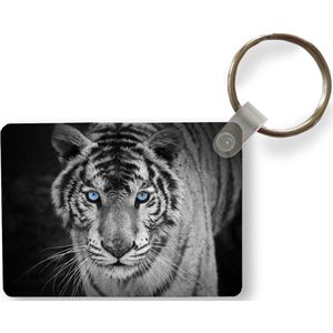 Sleutelhanger - Dieren - Tijger - Zwart wit - Ogen - Blauw - Uitdeelcadeautjes - Plastic