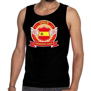 Zwart Spain drinking team tanktop / mouwloos shirt zwart heren - Spanje kleding M