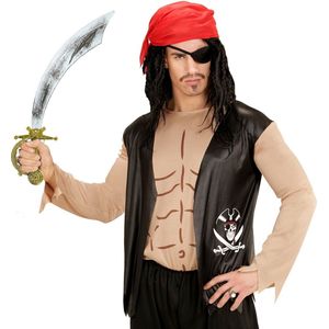 Widmann - Piraat & Viking Kostuum - Verkleedset Piraat Pedro Man - Zwart, Beige - XL - Carnavalskleding - Verkleedkleding