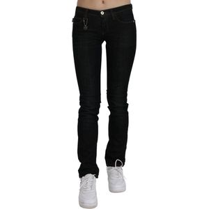 Zwarte halfhoge skinny denim katoenen jeans