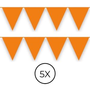 5x Vlaggenlijn oranje EK/WK 10 meter Multi pack