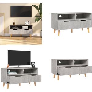 vidaXL Tv-meubel 90x40x48-5 cm spaanplaat betongrijs - Tv-kast - Tv-kasten - Tv-standaard - Tv-standaarden