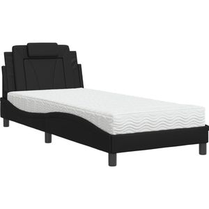 vidaXL-Bed-met-matras-kunstleer-zwart-90x190-cm