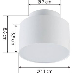 Lindby - LED plafondlamp - 1licht - Aluminium - H: 8.8 cm - wit - Inclusief lichtbron