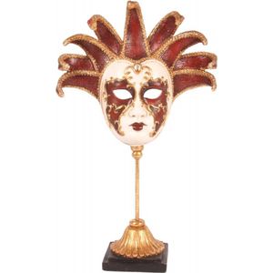 Baroque - Decoratief beeld of figuur - Deco Masker op voet resin 37 cm - 37.5x24.5x9 - Polyresin