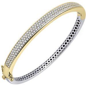 Gisser Jewels - Bangle SB01Y - geelgoud verguld zilver - met zirconia stenen - maat 54 - SB01Y-68 - Sieraad - Dames - Armband - Goudkleurig
