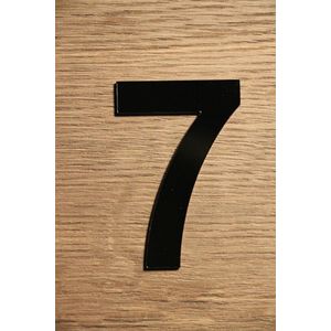 Kunststof huisnummer zwart 7cm - cijfer 7