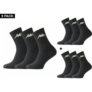 Kappa - Trisper Tennis Sock 9 pack - Sportsokken Zwart - 43 - 46 - Zwart