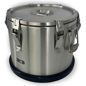 HCB® - Professionele Horeca Geïsoleerde container - draagbaar - 15 liter - RVS / INOX - 36x36x29 cm (DxBxH) - 6 kg - 1368